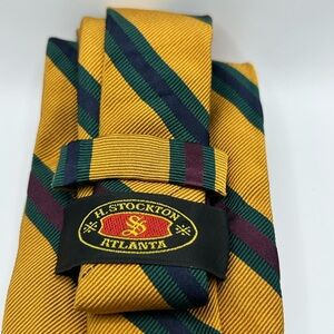 Vintage H. Stockton Atlanta Gold and Green Striped Men's Tie